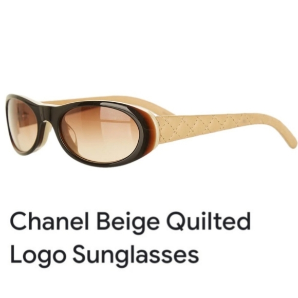 Chanel Beige Quilted Sunglasses - Picture 1 of 8